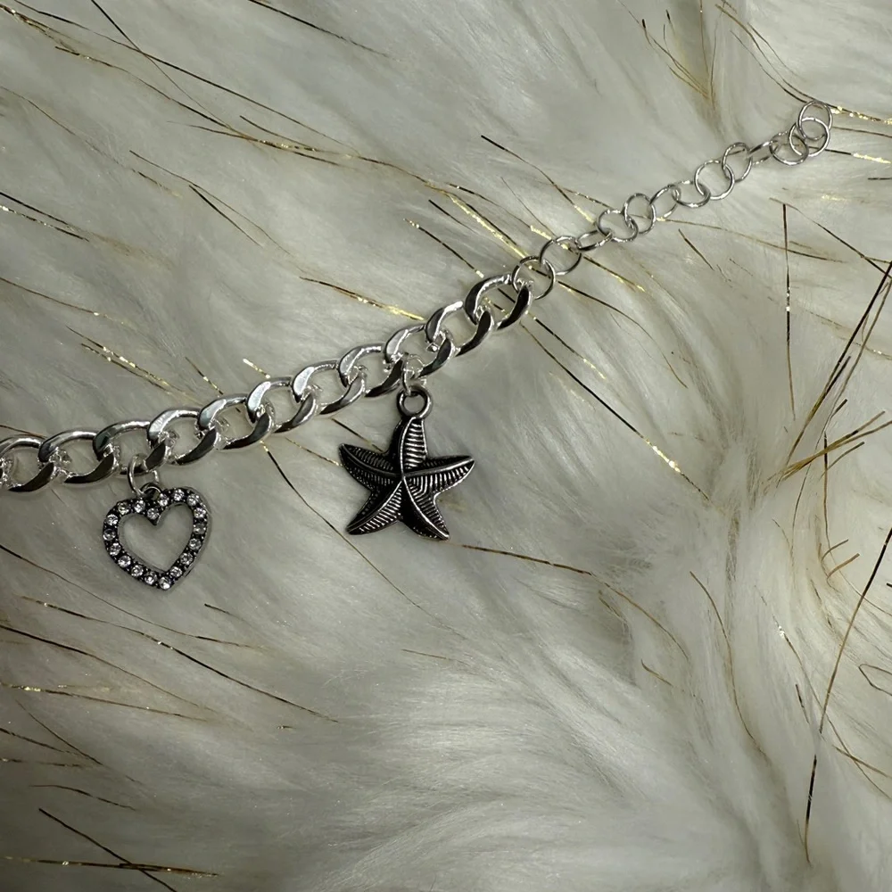 Handmade Silver Plated Charm Bracelet with Sea Charms - Picture 6 of 9